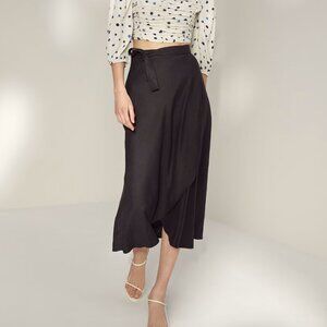 Wilfred black linen wrap skirt Eleta